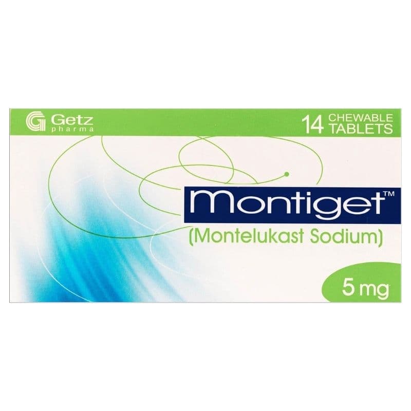 MONTIGET 5mg Montelukast - 14 Chewable Tablets