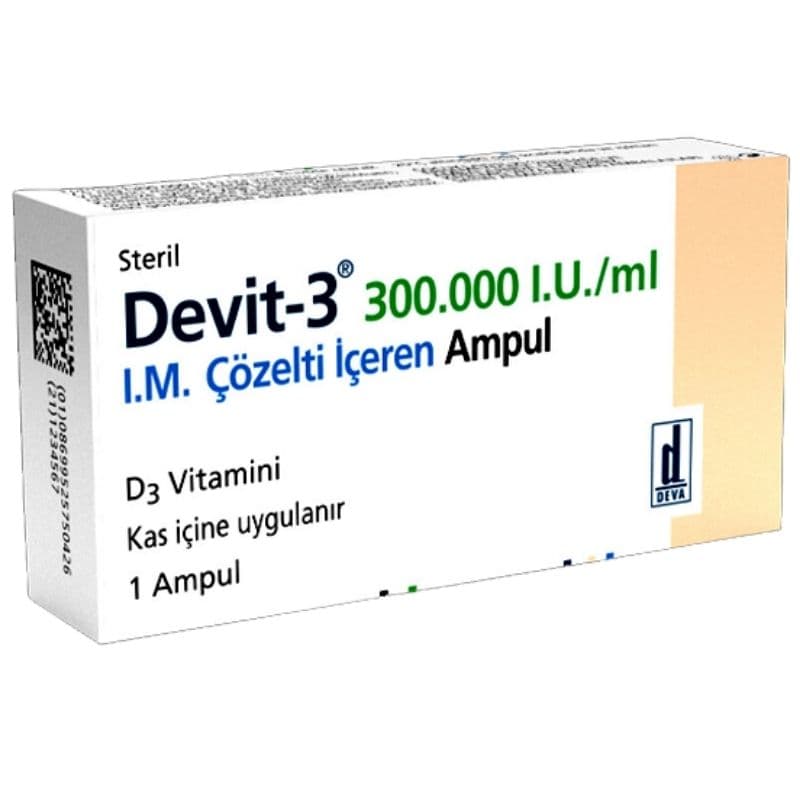 DEVIT 3 Ampoule Vitamin D 300000IU for Intramuscular Injection - 1ml