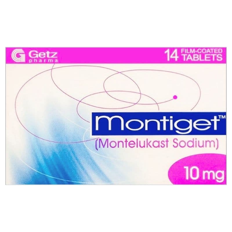 MONTIGET 10mg Montelukast - 14 Film Coated Tablets