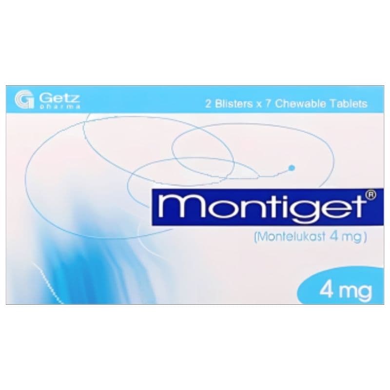 MONTIGET 4mg Montelukast - 14 Chewable Tablets