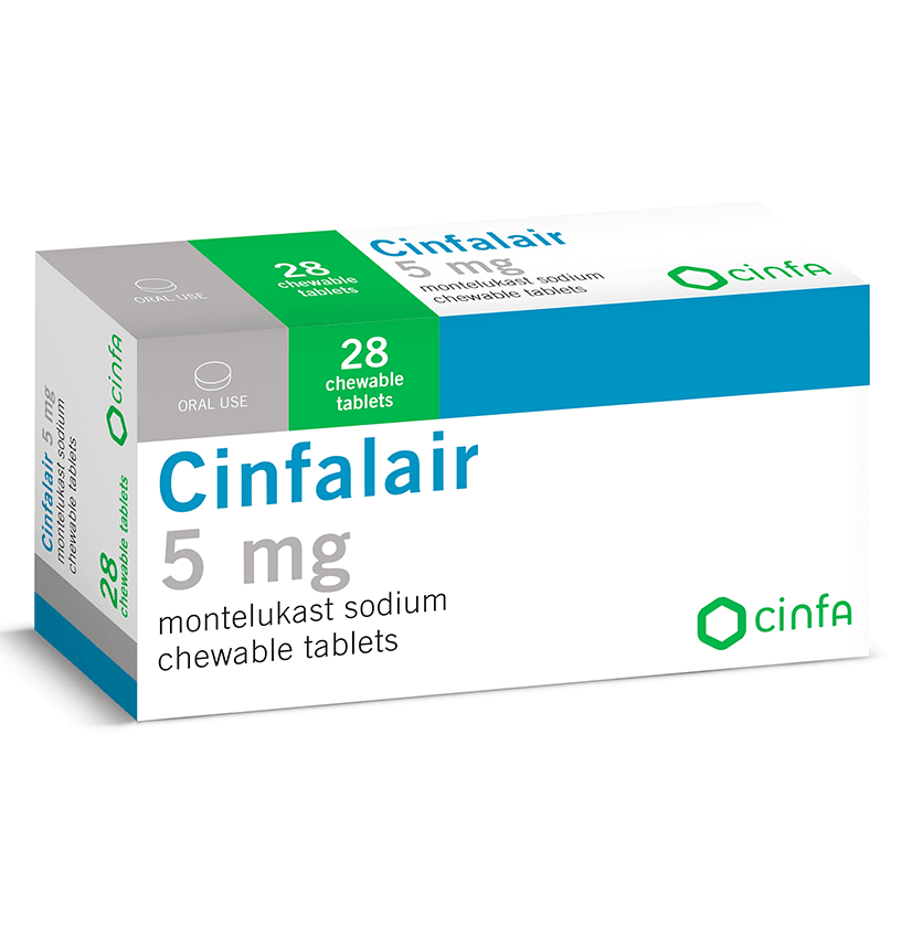 CINFALAIR 5mg Montelukast - 28 Chewable Tablets