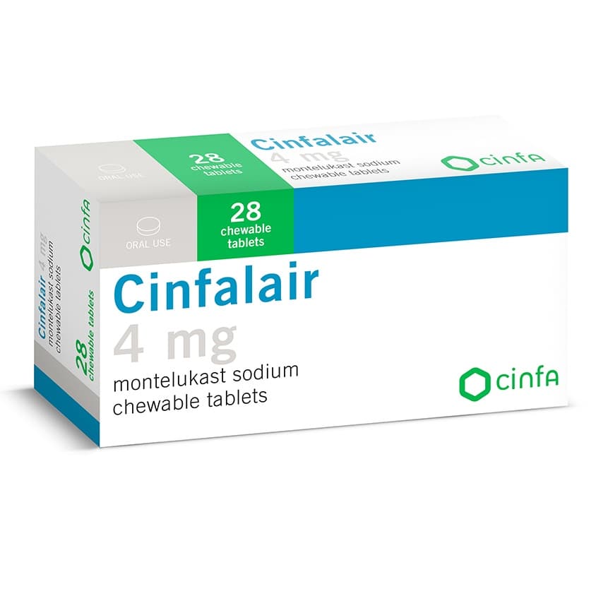 CINFALAIR 4mg Montelukast - 28 Chewable Tablets
