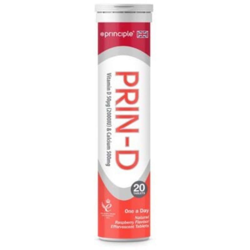 برنسبل برن دي فيتامين دال3 2000 وحدة دولية وكالسيوم 500مج - 20 قرص فوار