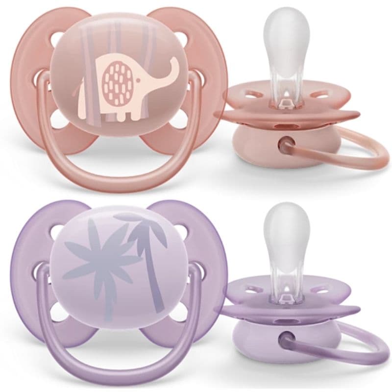 PHILIPS AVENT 2 Ultra Soft Pacifier Soothers 0-6m Girl SCF091/09 17275