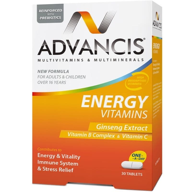 أدفانسيس فيتامينات الطاقة مع خلاصة الجنسنغ - ٣٠ قرصًا