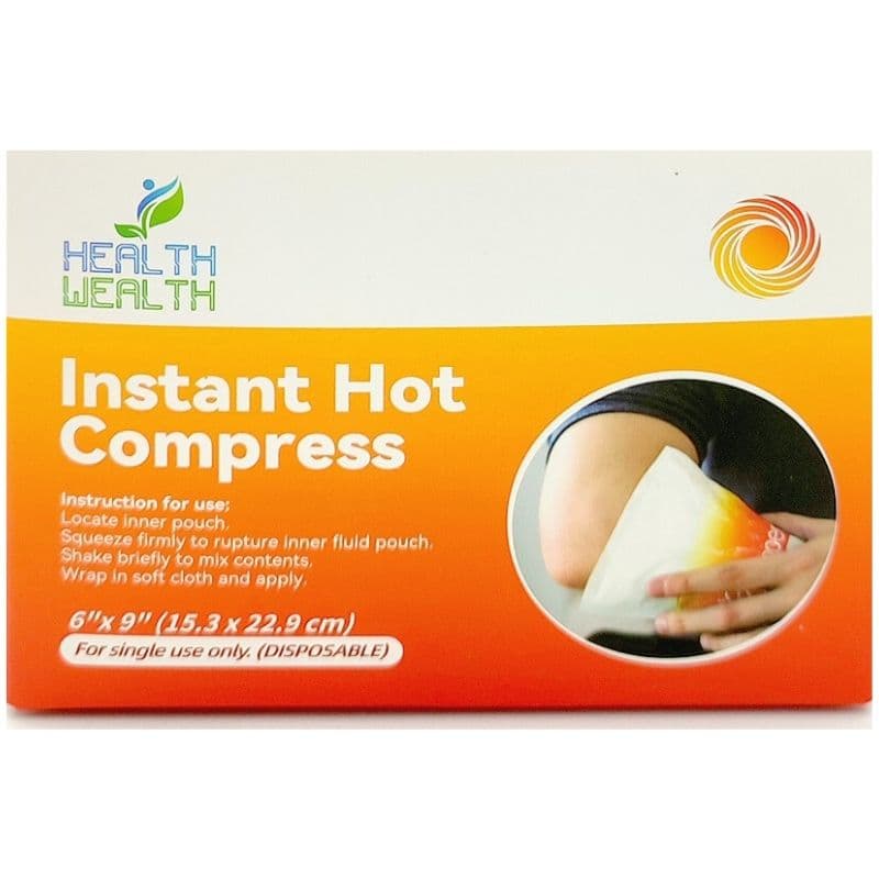 HEALTH WEALTH Instant Hot Compress Pack Single-Use Pack - 6"x9"