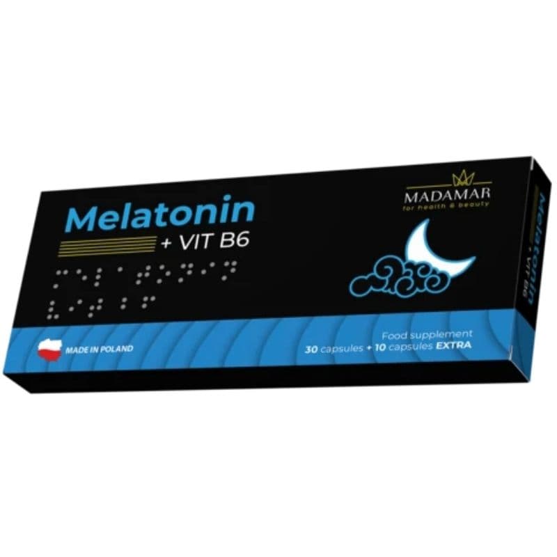 MADAMAR Melatonin + Vitamin B6 - 40 Capsules