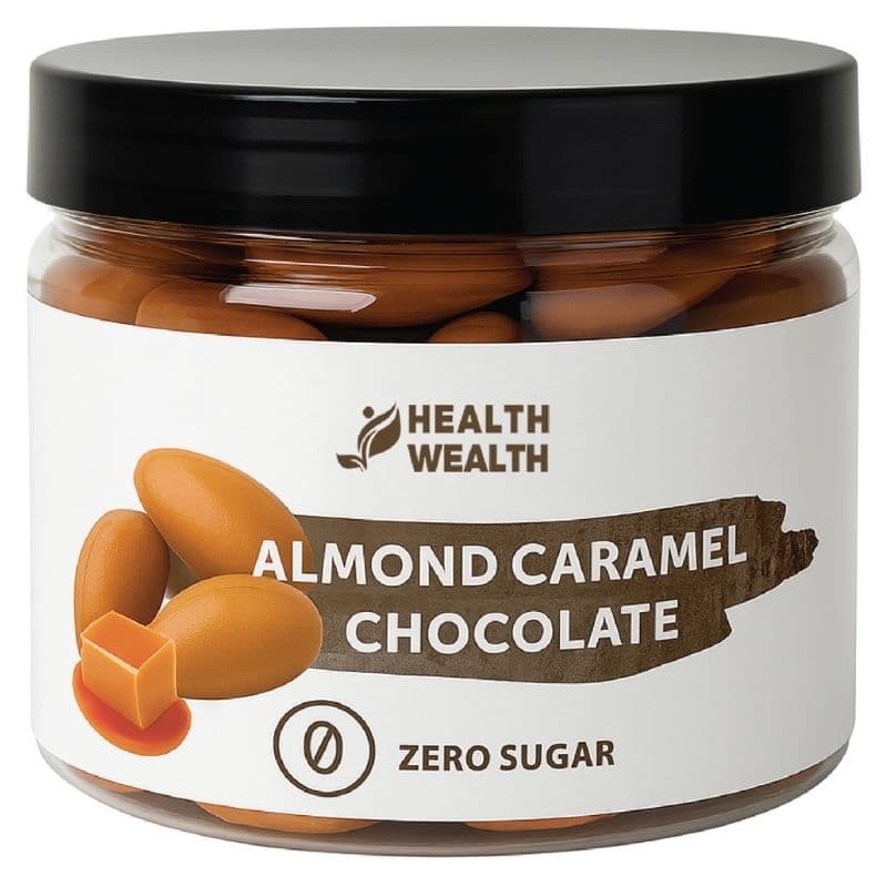 HEALTH WEALTH Sugar Free Almond Caramel Chocolate - 175g