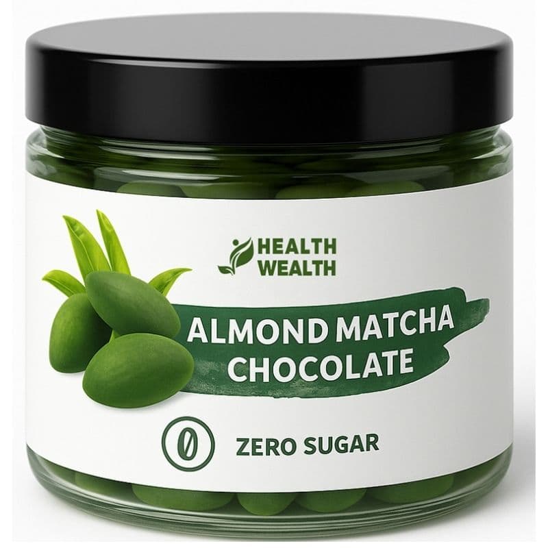 HEALTH WEALTH Sugar Free Almond Matcha Chocolate - 175g