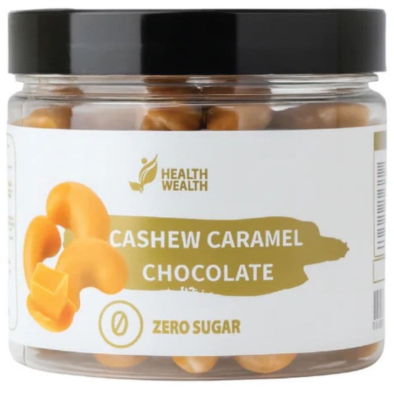 HEALTH WEALTH Sugar Free Cashew Caramel Chocolate - 175g