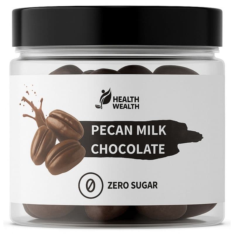 HEALTH WEALTH Sugar Free Pecan Milk Chocolate - 175g