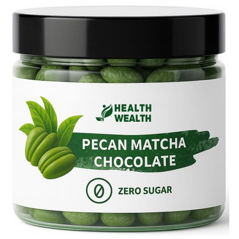 HEALTH WEALTH Sugar Free Pecan Matcha Chocolate - 175g