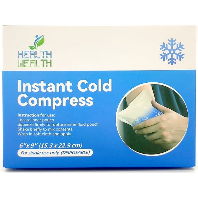 HEALTH WEALTH Instant Cold Compress Pack Single-Use Pack - 6"x9"