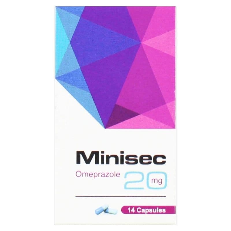 MINISEC 20mg Omeprazole - 14 Capsules