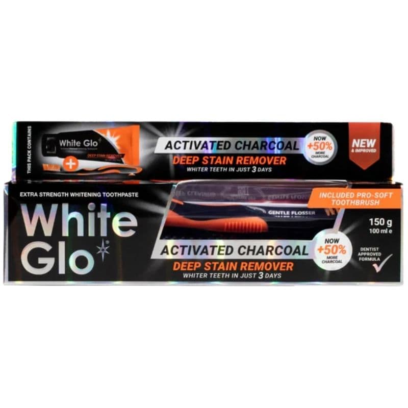 وايت جلو - معجون أسنان بالفحم لإزالة البقع العميقة وتبييض الأسنان - 100 مل