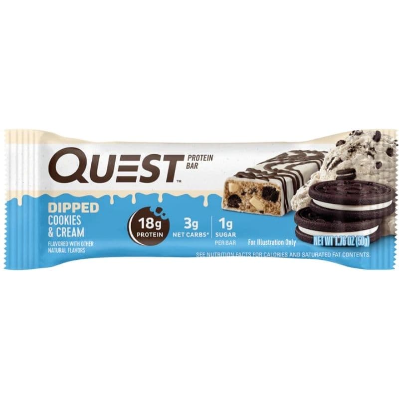 QUEST Protein Bar Dipped Cookies & Cream - 50g 054001009