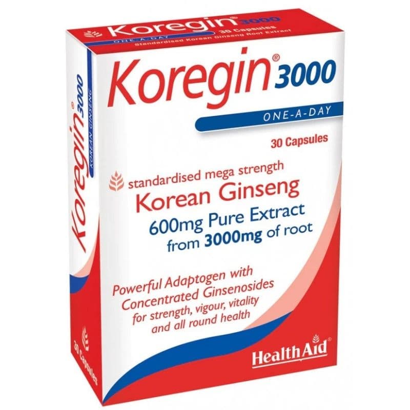 HEALTH AID Koregin 3000 Korean Ginseng Root - 30 Capsules