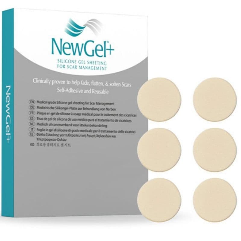 NEWGEL+ Beige Dots Silicone Gel Sheet for Scar 1 Inch Diameter - 6 Pieces NMT008