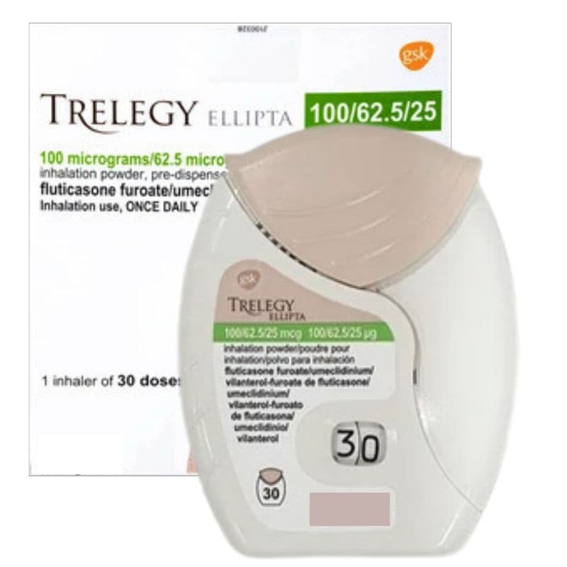 TRELEGY ELLIPTA 100/62.5/25mcg Fluticasone/ Furoate- 30 Dose Diskus Inhaler