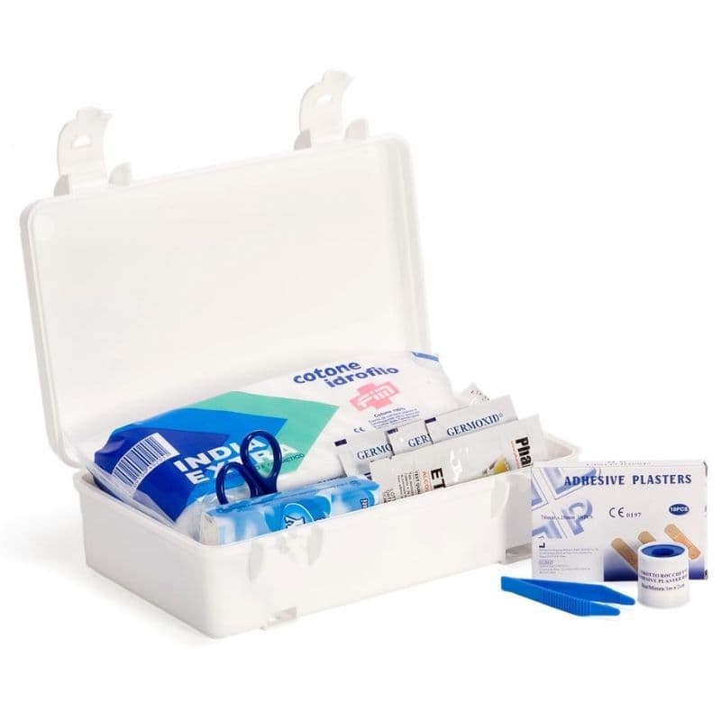 First Aid Plastic Filled Box White Travel Kit EUROMED 7701/B1