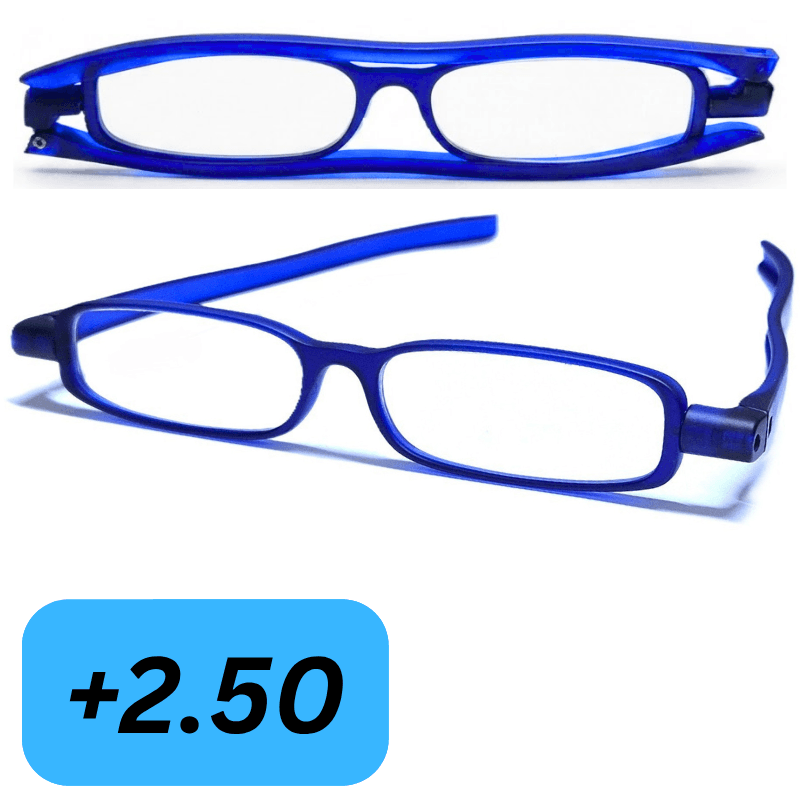 Reading Glasses 100 EYEWEAR Blue Compact Fold +2.50 -154112