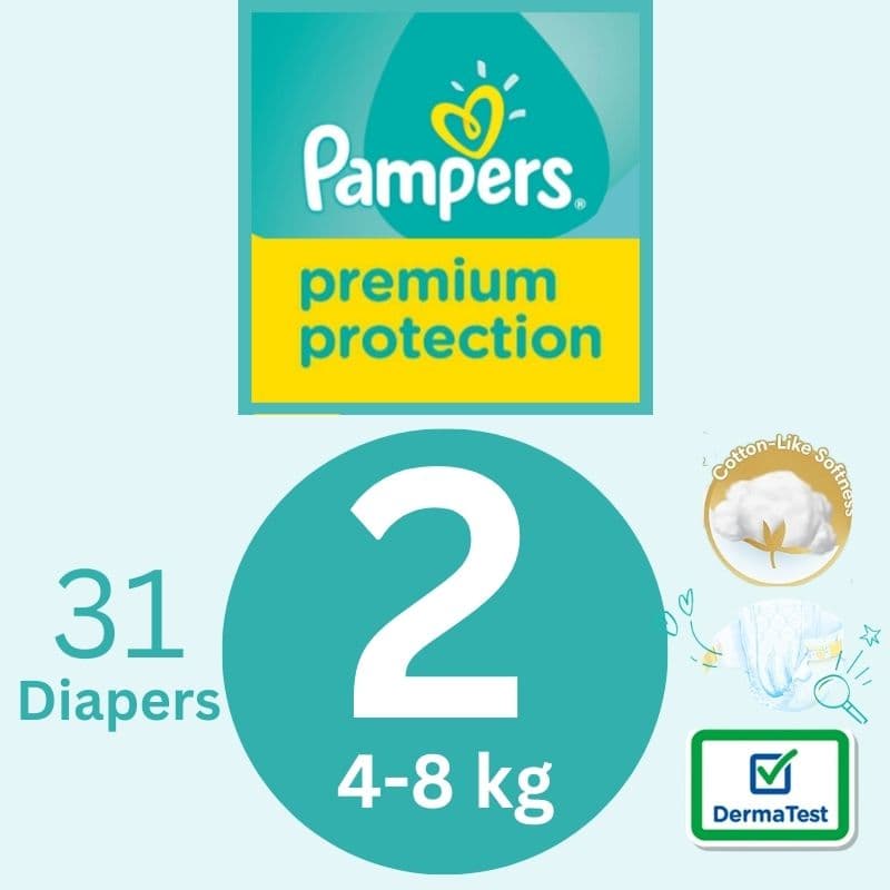 PAMPERS Premium Protection S2 Baby Diapers 4-8Kg - 31 Pieces 18400