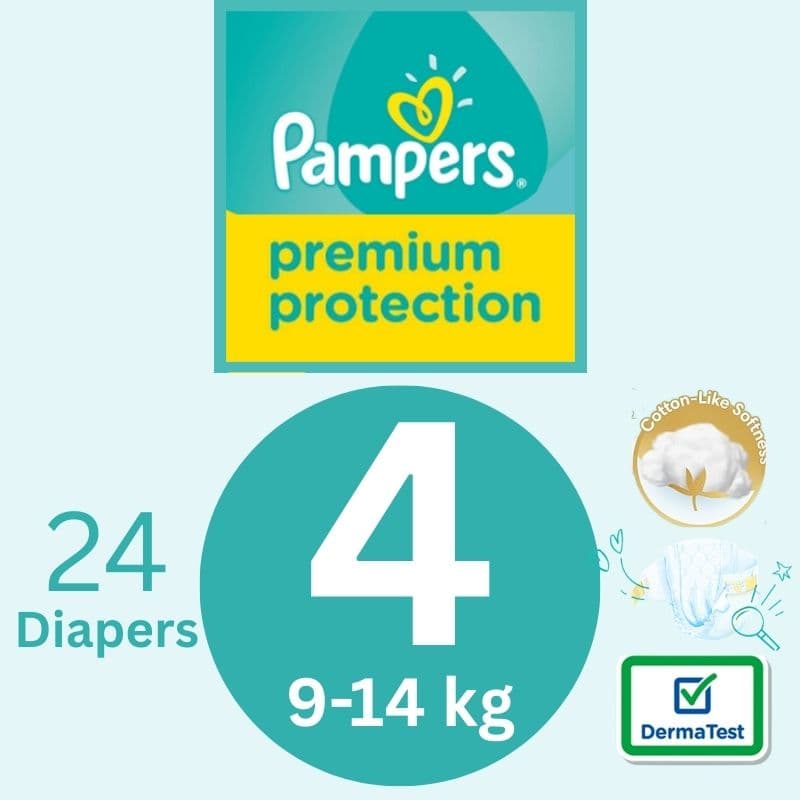 PAMPERS Premium Protection S4 Baby Diapers 9-14Kg - 24 Pieces 18900