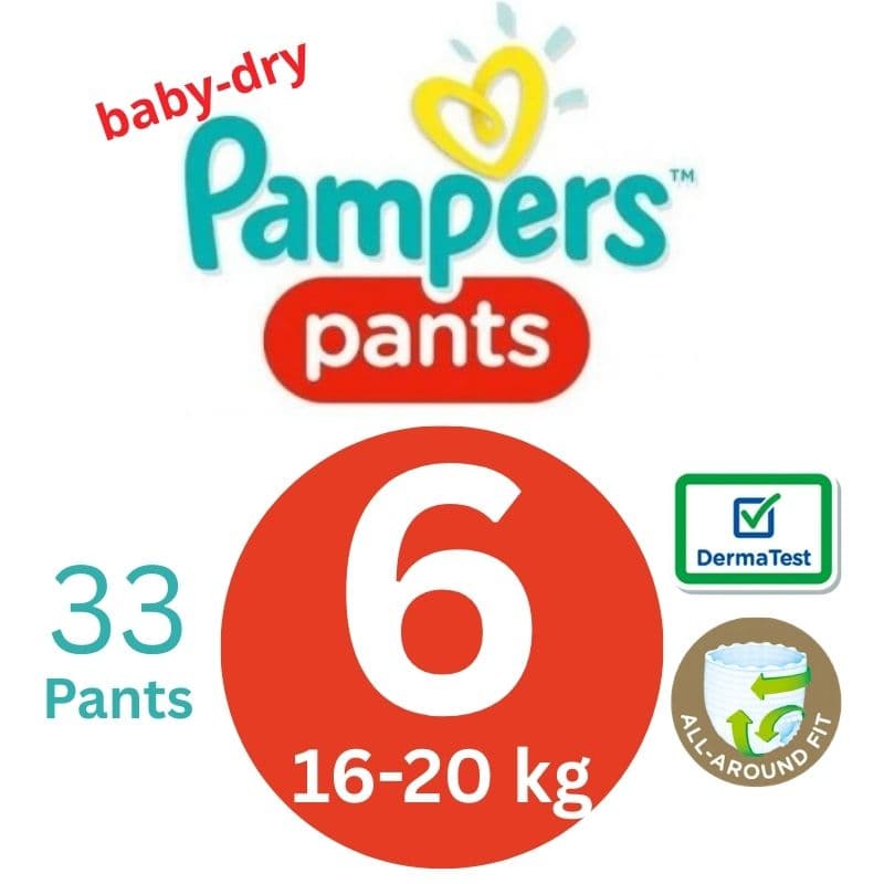 PAMPERS Baby Dry S6 Baby Pants 16-20Kg - 33 Pieces 20700