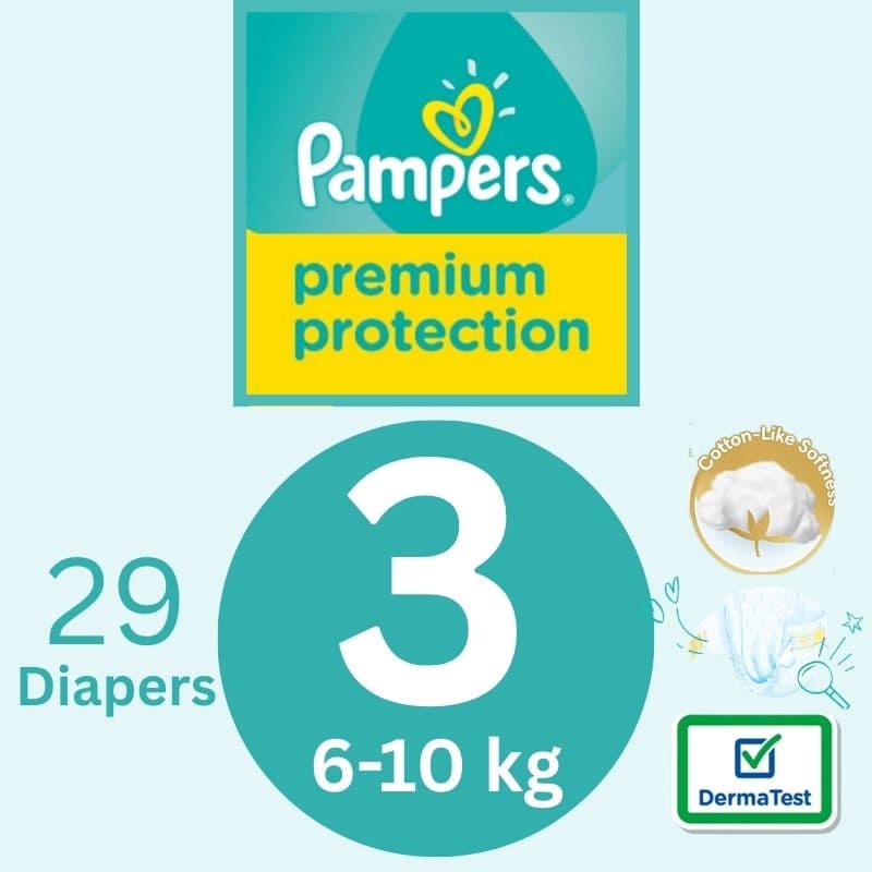 PAMPERS Premium Protection S3 Baby Diapers 6-10Kg - 29 Pieces 18800