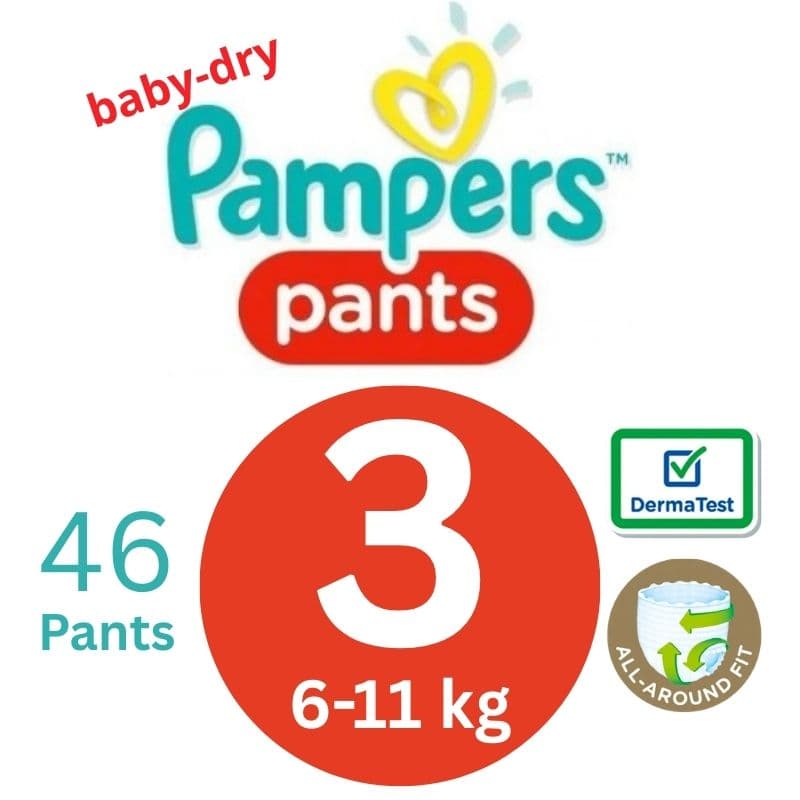 PAMPERS Baby Dry S3 Baby Pants 6-11Kg - 46 Pieces 20400
