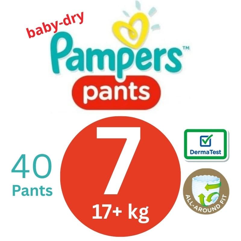 PAMPERS Baby Dry S7 Baby Pants 17+Kg - 40 Pieces 22300