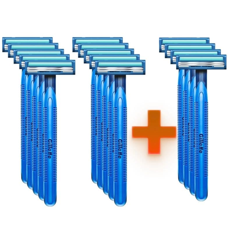 GILLETTE Blue II Plus Bag - 10 + 4 Disposable Razors 648 8606