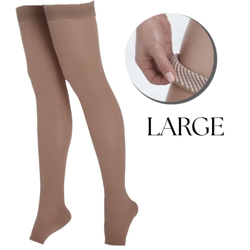 SUPER ORTHO - Stocking Thigh Highs Open Toe - Large A6-004