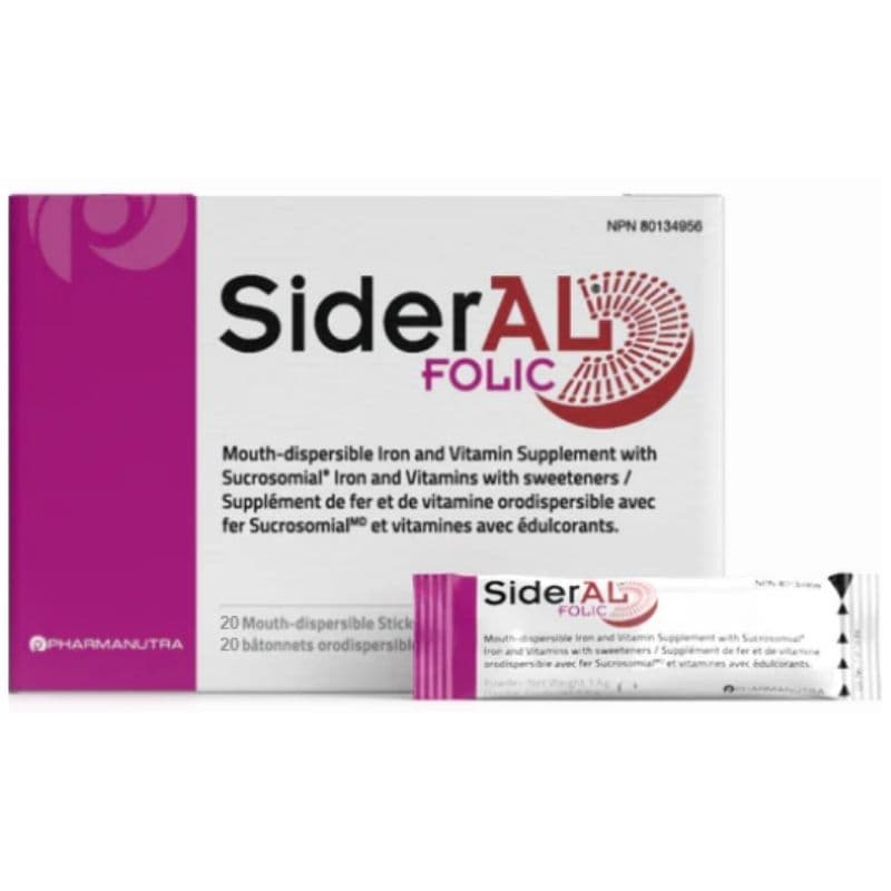SIDERAL FOLIC Sucrosomial Iron + Vitamins & Folic Acid - 20 Sticks