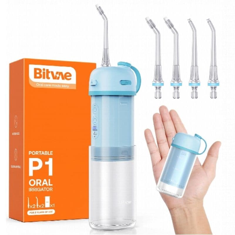 بيتفاي بي 1 - جهاز تنظيف الأسنان المائي المحمول - أزرق سماوي 6973734201224