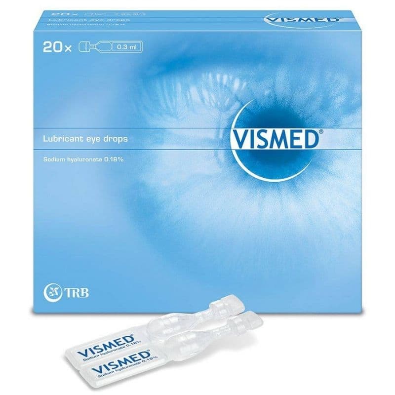 VISMED UD Eye Lubricant Drops Sodium Hyaluronate 0.18% - 20 Vials x 0.3ml