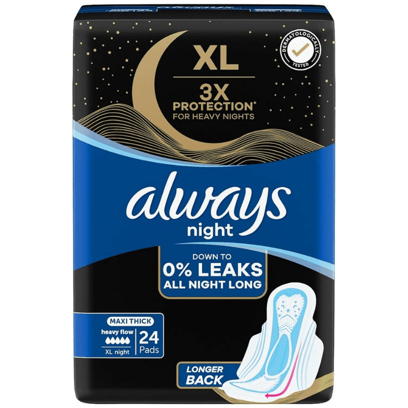 ALWAYS Dreamz Maxi Thick Night XL - 24 Sanitary Pads with Wings 13800