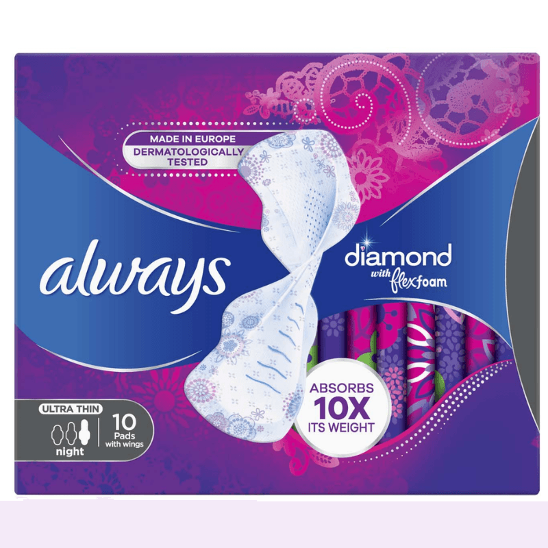 ALWAYS Infinity Radiant Night - 10 Sanitary Pads with Flex foam 12400