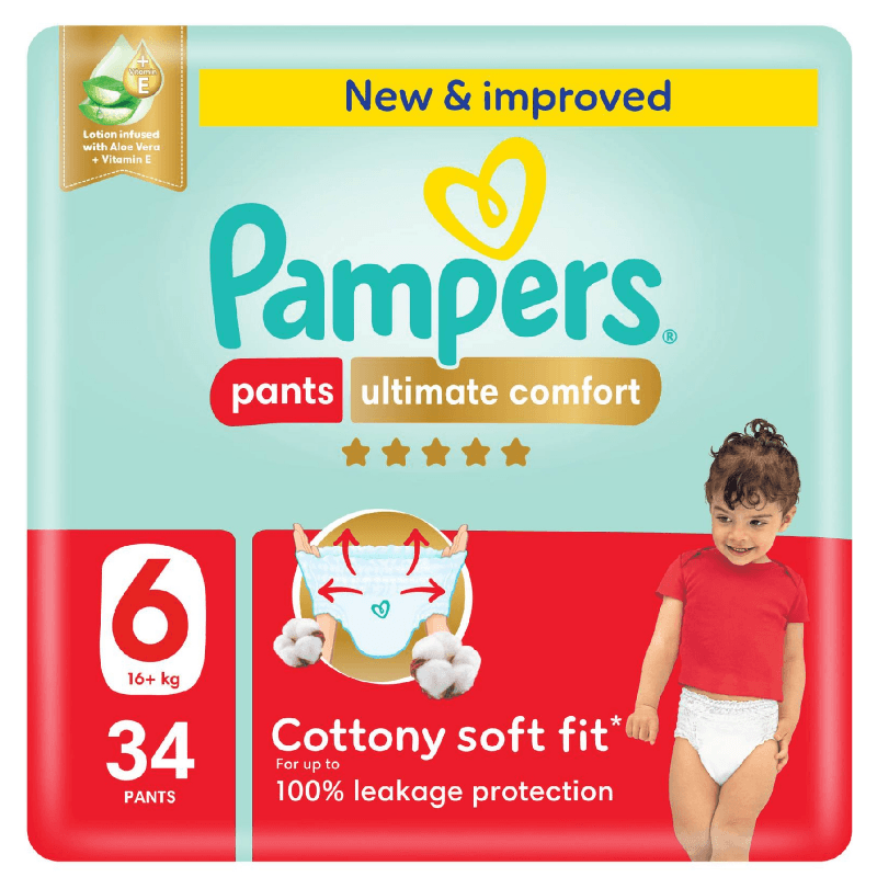 PAMPERS Baby Ultimate Comfort S6 Baby Pants 16 Plus Kg - 34 Pieces 25000