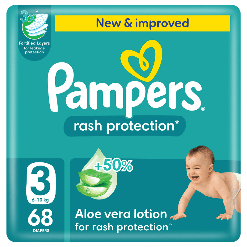 PAMPERS Premium Protection S3 Baby Diapers 6-10Kg - 68 Pieces 23700