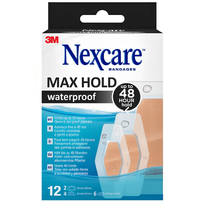 NEXCARE Max Hold Waterproof Bandages Assorted - 12 Pieces N0612 UU010993713