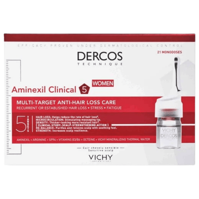 VICHY Dercos Women Aminexil Clinical 5 Anti-Hair loss Solution - 6mlx21 Ampoules Fm18299