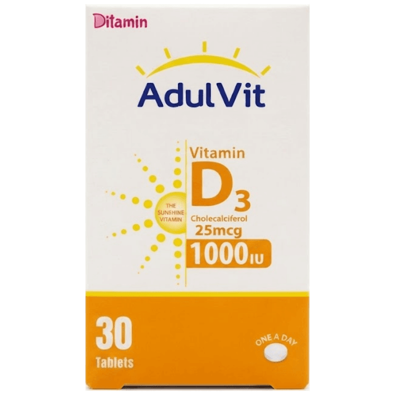 DITAMIN Adulvit Vitamin D3 1000IU - 30 Tablets - UPC110