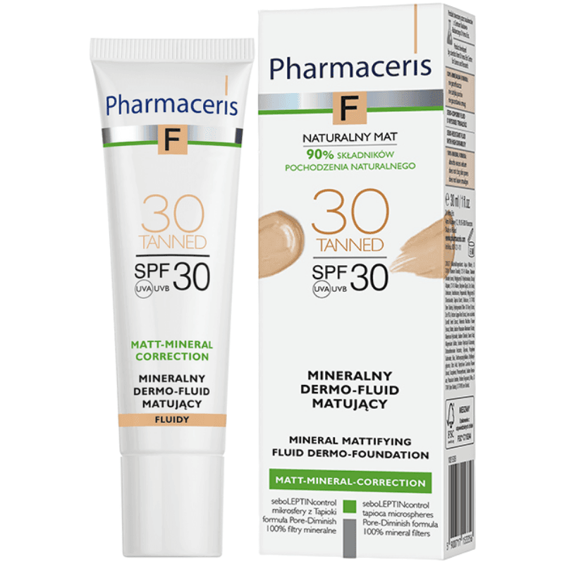 PHARMACERIS F Mineral Mattifying Fluid Dermo Foundation SPF30 Tanned-30 - 30ml PHR505