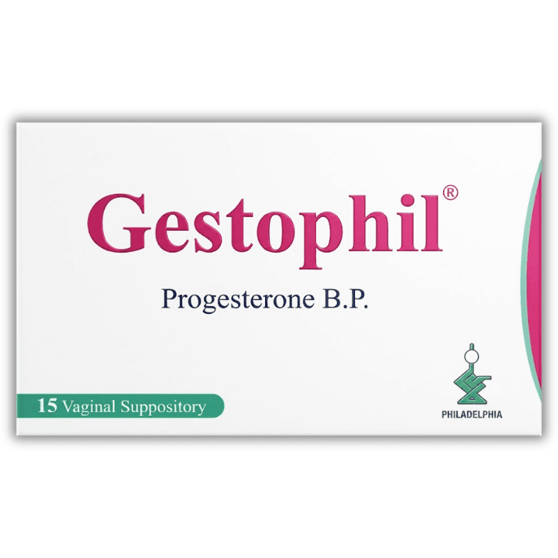 GESTOPHIL 400mg Progesterone - 15 Vaginal Suppositories