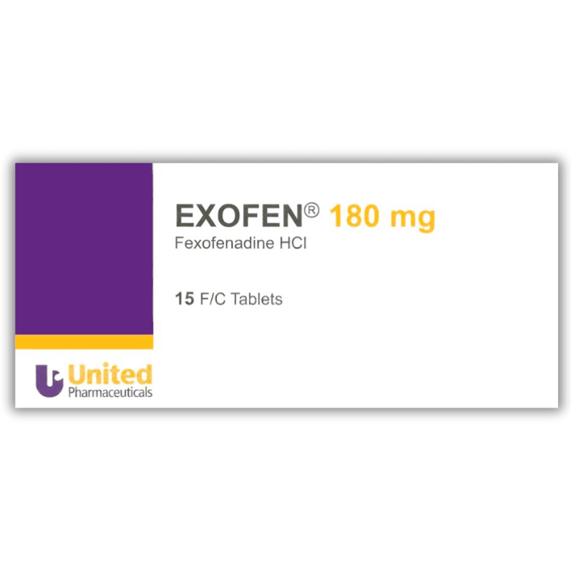 EXOFEN 180mg Fexofenadine - 15 Tablets