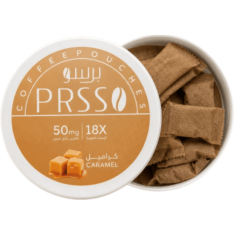 بريسو أظرف قهوة كراميل - 18 ظرفًا