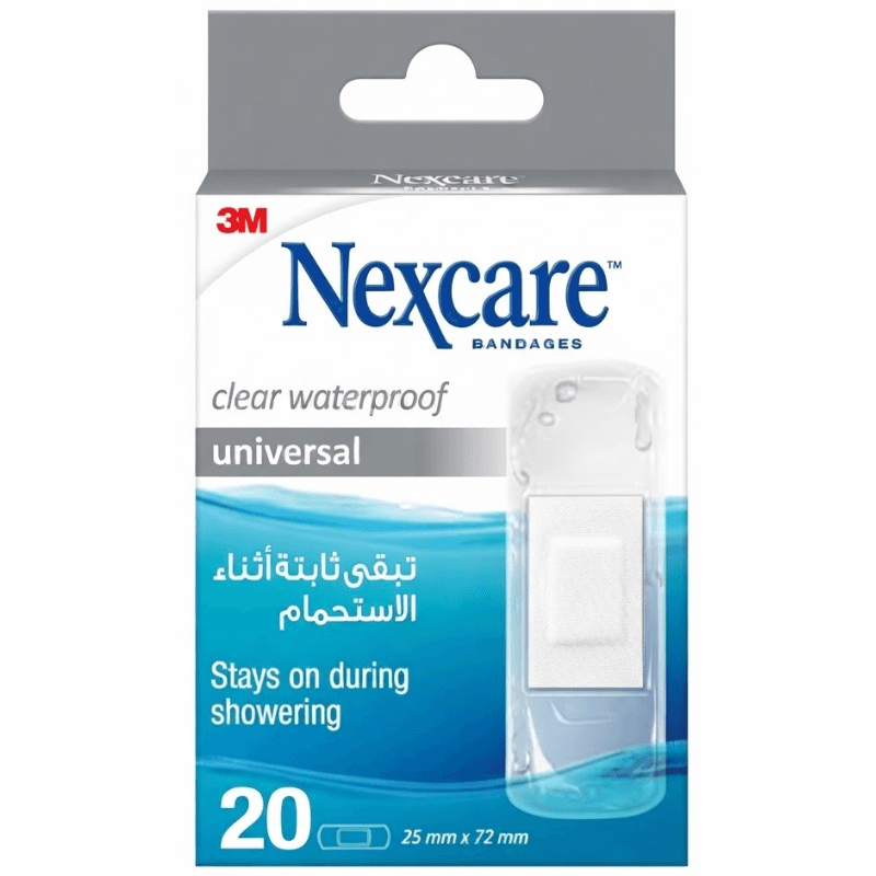 NEXCARE Clear Waterproof Universal Bandages 25mmx72mm - 20 Pieces Ref CWP-20 UU010968665