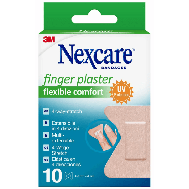 NEXCARE FINGER Plasters UV Protection 44.5MMX51MM - 10 Pieces NFP001W - UU010933818