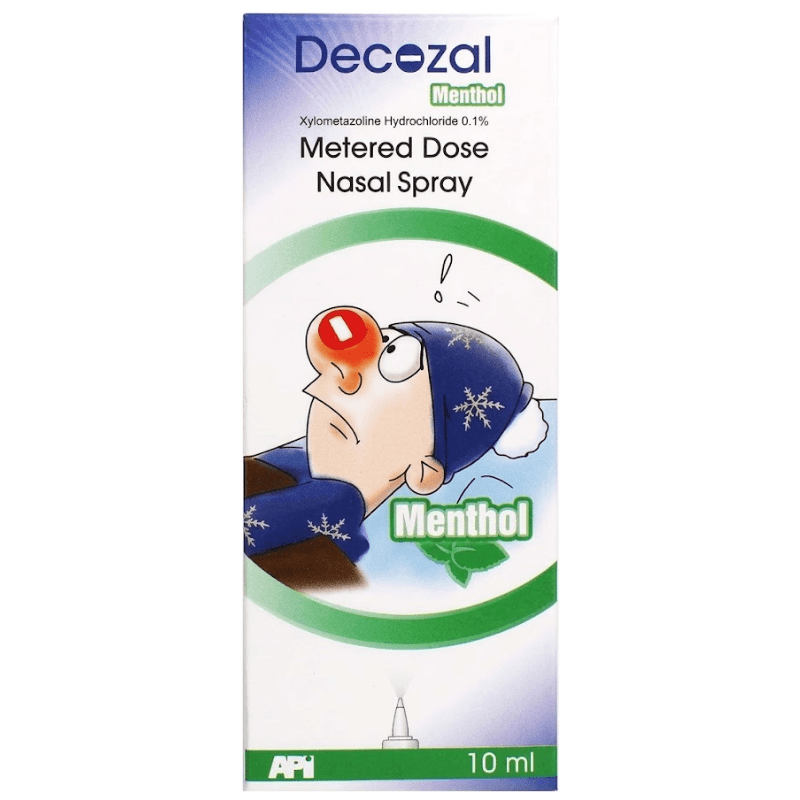 DECOZAL Menthol 0.1% Xylometazoline - 10ml Nasal Spray